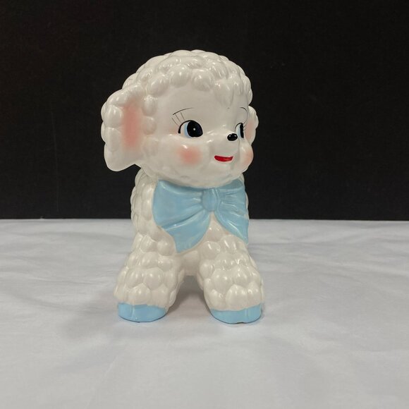Vintage Ceramic Lamb Planter Gender Neutral Baby Decor - Picture 5 of 10
